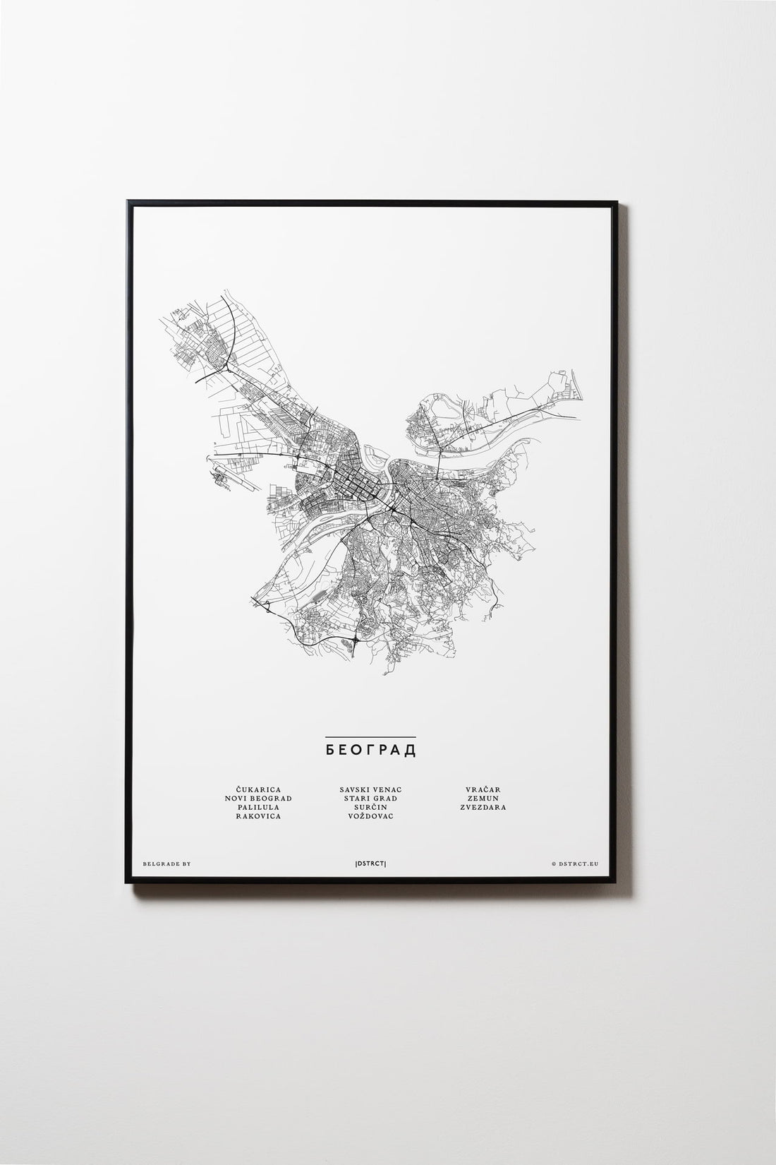 Belgrad | Beograd | Serbien | City Map Karte Plan Bild Print Poster Mit Rahmen Framed L & XL