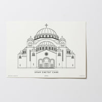 Hram Svetog Save | Beograd | Belgrad | Illustration Zeichnung Bild Print Poster Kunst Ohne Rahmen Unframed