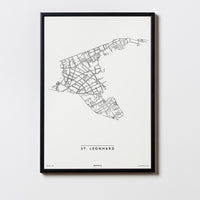 St. Leonhard | 8010 | Graz | City Map Karte Plan Bild Print Poster Mit Rahmen Framed
