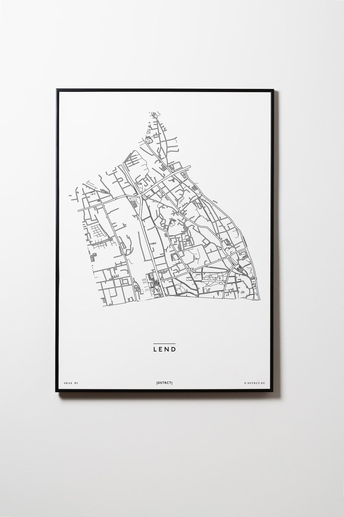 Lend | 8020 - 8051 | Graz | City Map Karte Plan Bild Print Poster Mit Rahmen Framed L & XL