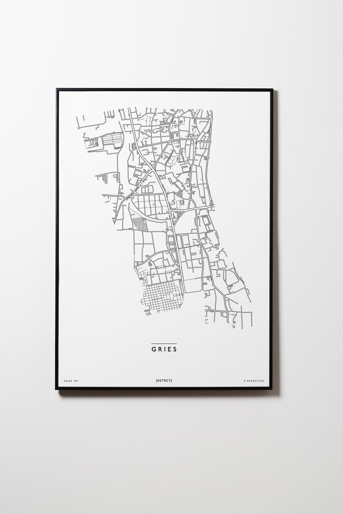 Gries | 8020 - 8055 | Graz | City Map Karte Plan Bild Print Poster Mit Rahmen Framed L & XL