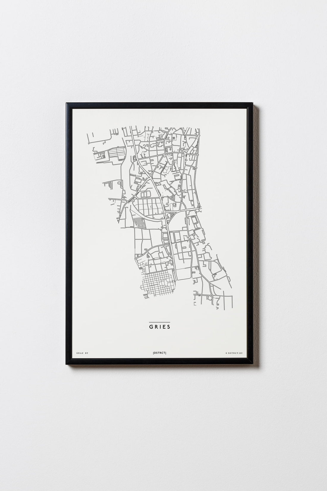 Gries | 8020 - 8055 | Graz | City Map Karte Plan Bild Print Poster Mit Rahmen Framed
