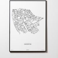 Jakomini | 8010 - 8042 | Graz | City Map Karte Plan Bild Print Poster Mit Rahmen Framed L & XL
