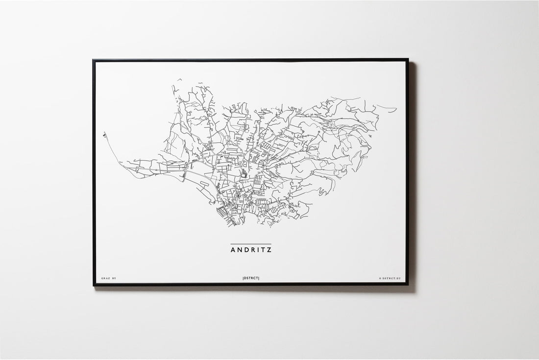 Andritz | 8010, 8043, 8044, 8045, 8046 | Graz | City Map Karte Plan Bild Print Poster Framed Mit Rahmen L & XL