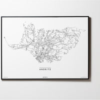 Andritz | 8010, 8043, 8044, 8045, 8046 | Graz | City Map Karte Plan Bild Print Poster Framed Mit Rahmen L & XL