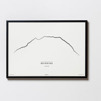 Grimming | Steiermark| Illustration | Zeichnung Bild Print Poster Mit Rahmen Framed