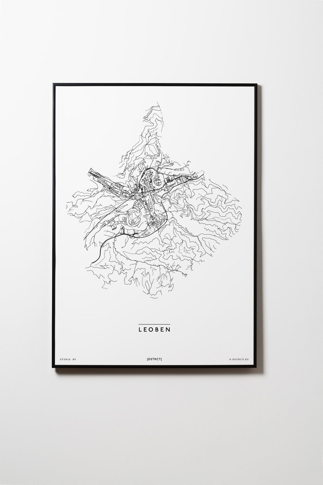 Leoben | 8700 | Steiermark | City Map Karte Plan Bild Print Poster Mit Rahmen Framed L & XL