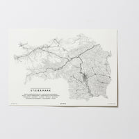 Steiermark | Österreich | City Map Karte Plan Bild Print Poster Illustration Unframed Ohne Rahmen