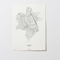 Basel | Schweiz | City Map | Karte | Plan | Print | Map | Ohne Rahmen | Unframed