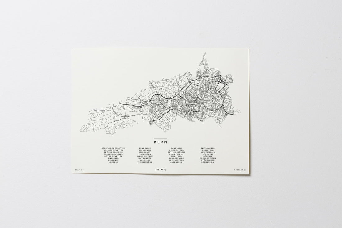 Bern | Schweiz | City Map | Karte | Plan | Print | Map | Ohne Rahmen | Unframed