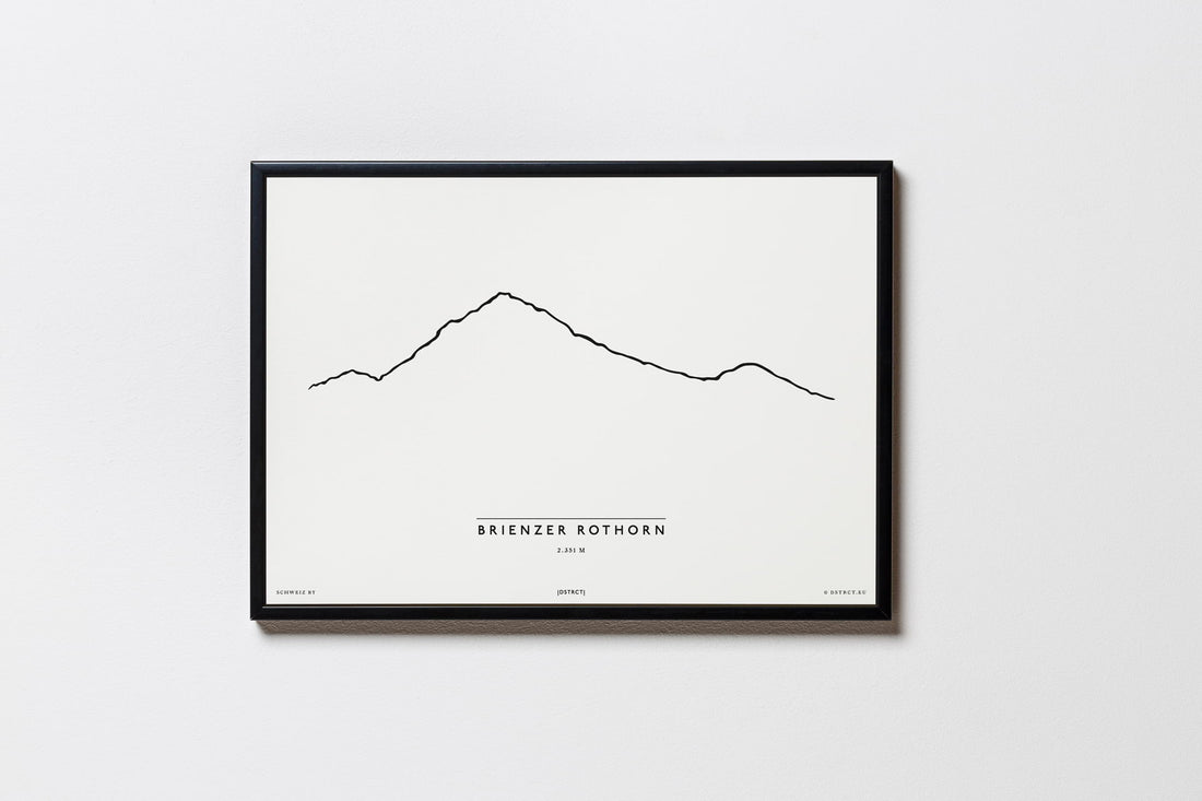 Brienzer Rothorn | Schweiz | Illustration | Zeichnung Bild Print Poster Mit Rahmen Framed