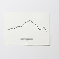 Finsteraarhorn | Schweiz | Illustration | Zeichnung Bild Print Poster Ohne Rahmen Unframed