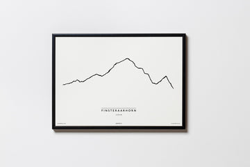 Finsteraarhorn | Schweiz | Illustration | Zeichnung Bild Print Poster Mit Rahmen Framed