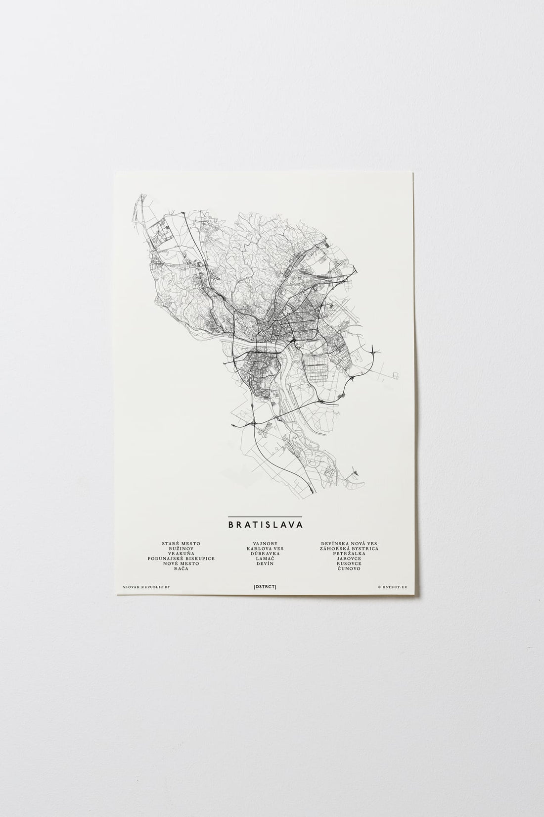 Bratislava | Slowakei | City Map Karte Plan Bild Print Poster Ohne Rahmen Unframed