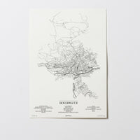 Innsbruck | Tirol | Österreich | City Map Karte Plan Bild Print Poster Ohne Rahmen Unframed