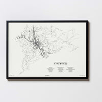 Kitzbühel | Tirol | Österreich | City Map Karte Plan Bild Print Poster Mit Rahmen Framed