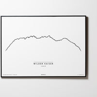 Wilder Kaiser | Kaisergebirge | Tirol | Illustration | Zeichnung Bild Print Poster Mit Rahmen Framed L & XL