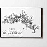Istanbul | Türkei | City Map Karte Plan Bild Print Poster Mit Rahmen Framed L & XL