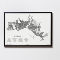 Istanbul | Türkei | City Map Karte Plan Bild Print Poster Mit Rahmen Framed