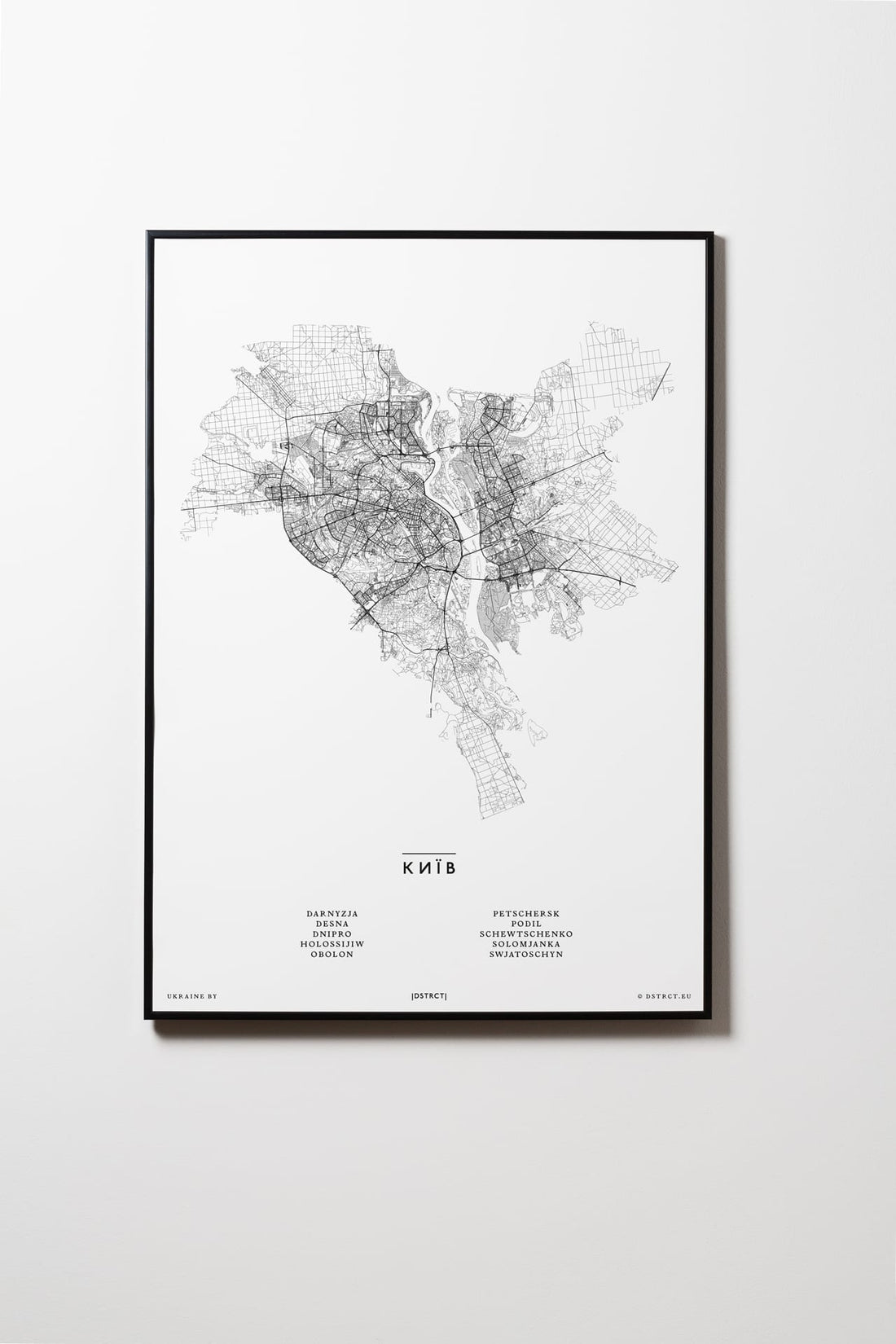 Kiew | Ukraine | City Map Karte Plan Bild Print Poster Mit Rahmen Framed L & XL
