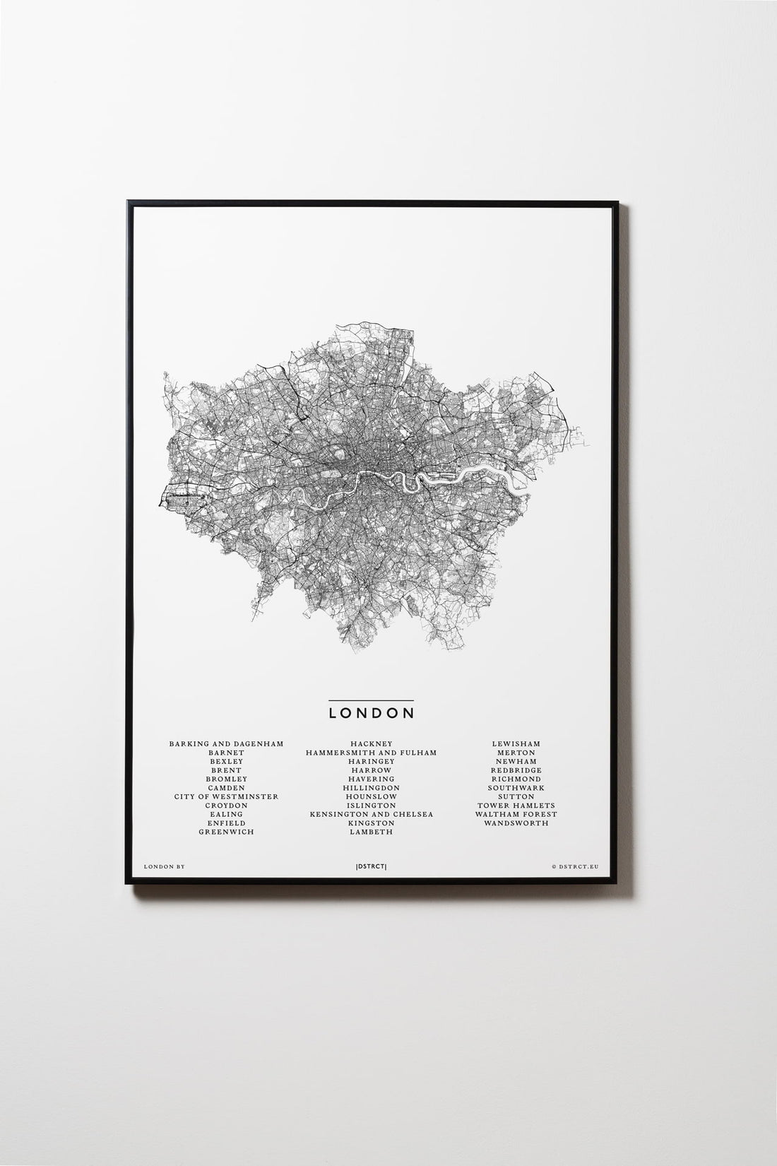 London | England | UK | City Map Karte Plan Bild Print Poster Mit Rahmen Framed L & XL