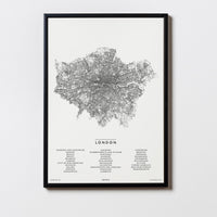 London | England | UK | City Map Karte Plan Bild Print Poster Mit Rahmen Framed