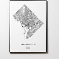 Washington, D.C. | District of Columbia | USA | City Map Karte Plan Bild Print Poster Mit Rahmen Framed L & XL