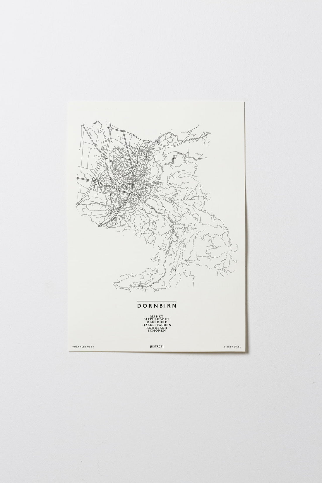 Dornbirn | 6850 | Vorarlberg | City Map Karte Plan Bild Print Poster Ohne Rahmen Unframed