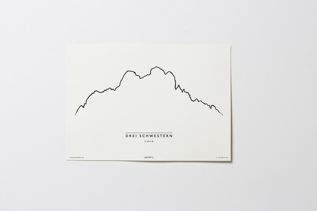 Drei Schwestern | Vorarlberg | Illustration | Zeichnung Bild Print Poster Ohne Rahmen Unframed
