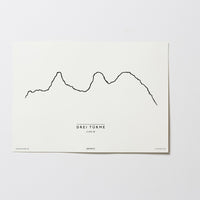 Drei Türme | Vorarlberg | Illustration | Zeichnung Bild Print Poster 2830m Ohne Rahmen Unframed