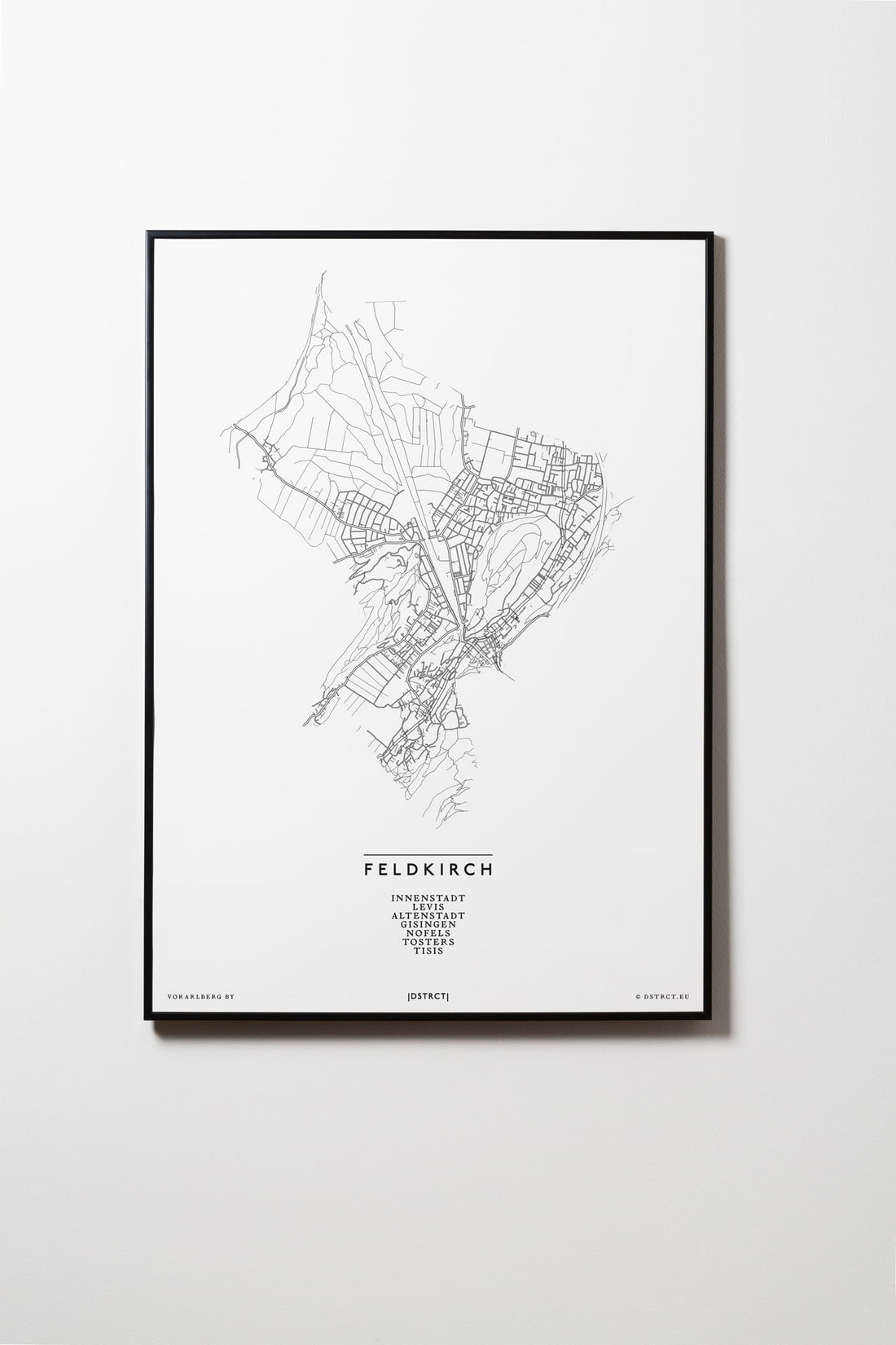 Feldkirch | 6800 | Vorarlberg | City Map Karte Plan Bild Print Poster Mit Rahmen Framed L & XL