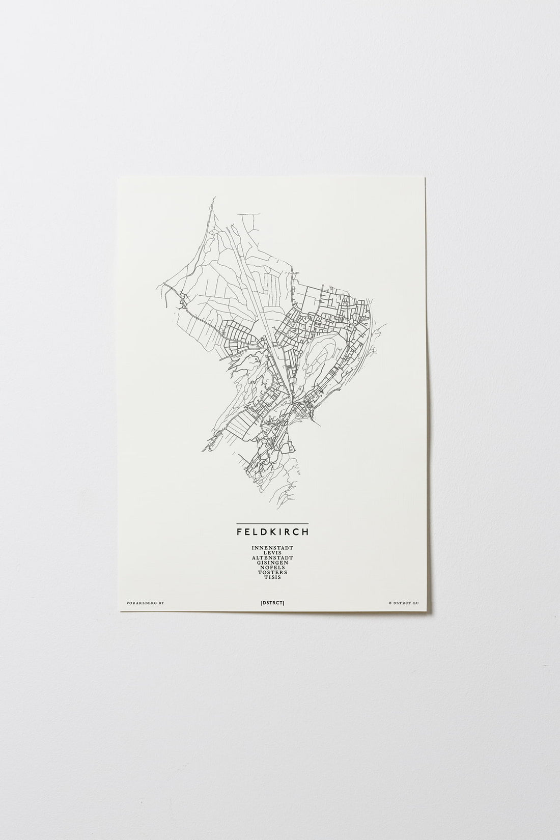 Feldkirch | 6800 | Vorarlberg | City Map Karte Plan Bild Print Poster Ohne Rahmen Unframed