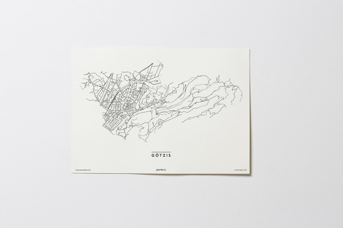 Götzis | 6840 | Vorarlberg | City Map Karte Plan Bild Print Poster Ohne Rahmen Unframed