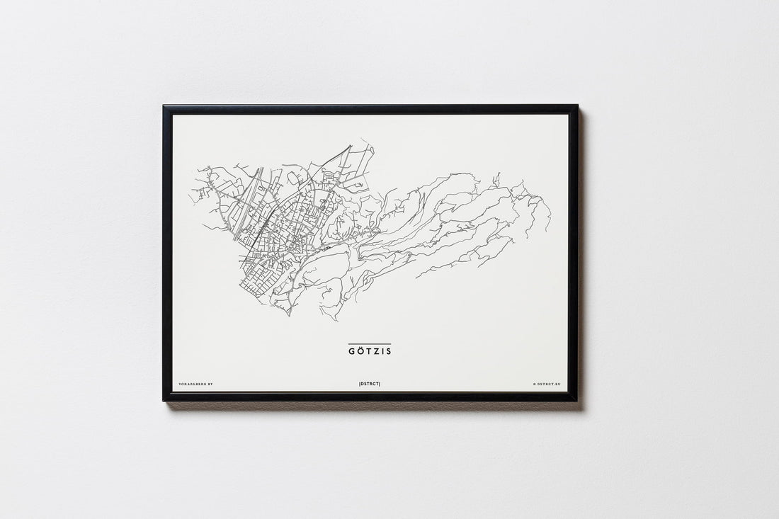 Götzis | 6840 | Vorarlberg | City Map Karte Plan Bild Print Poster Mit Rahmen Framed