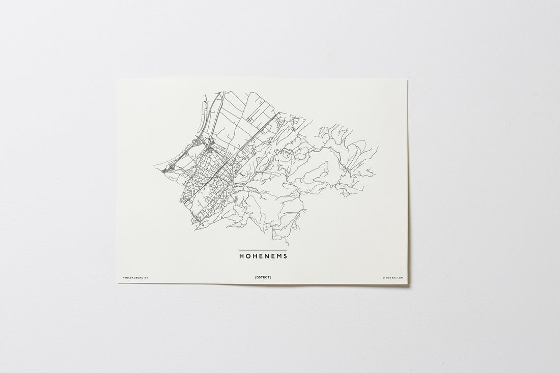 Hohenems | 6845 | Vorarlberg | City Map Karte Plan Bild Print Poster Ohne Rahmen Unframed