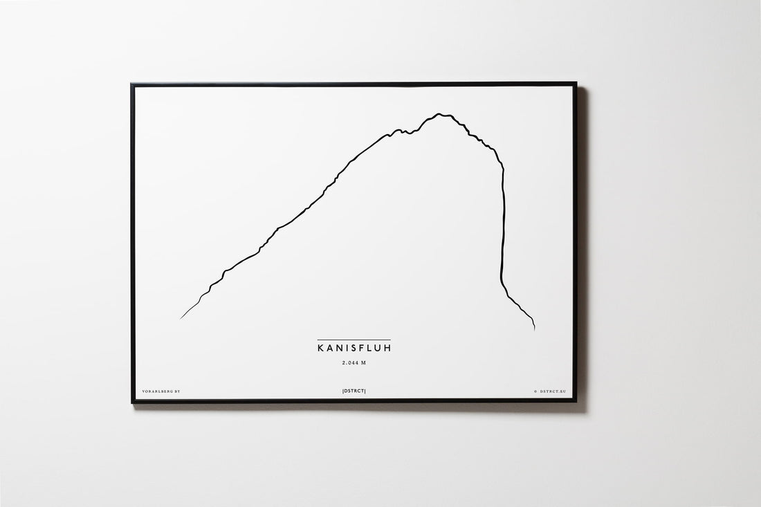 Kanisfluh | Vorarlberg | Illustration | Zeichnung Bild Print Poster Mit Rahmen Framed L & XL