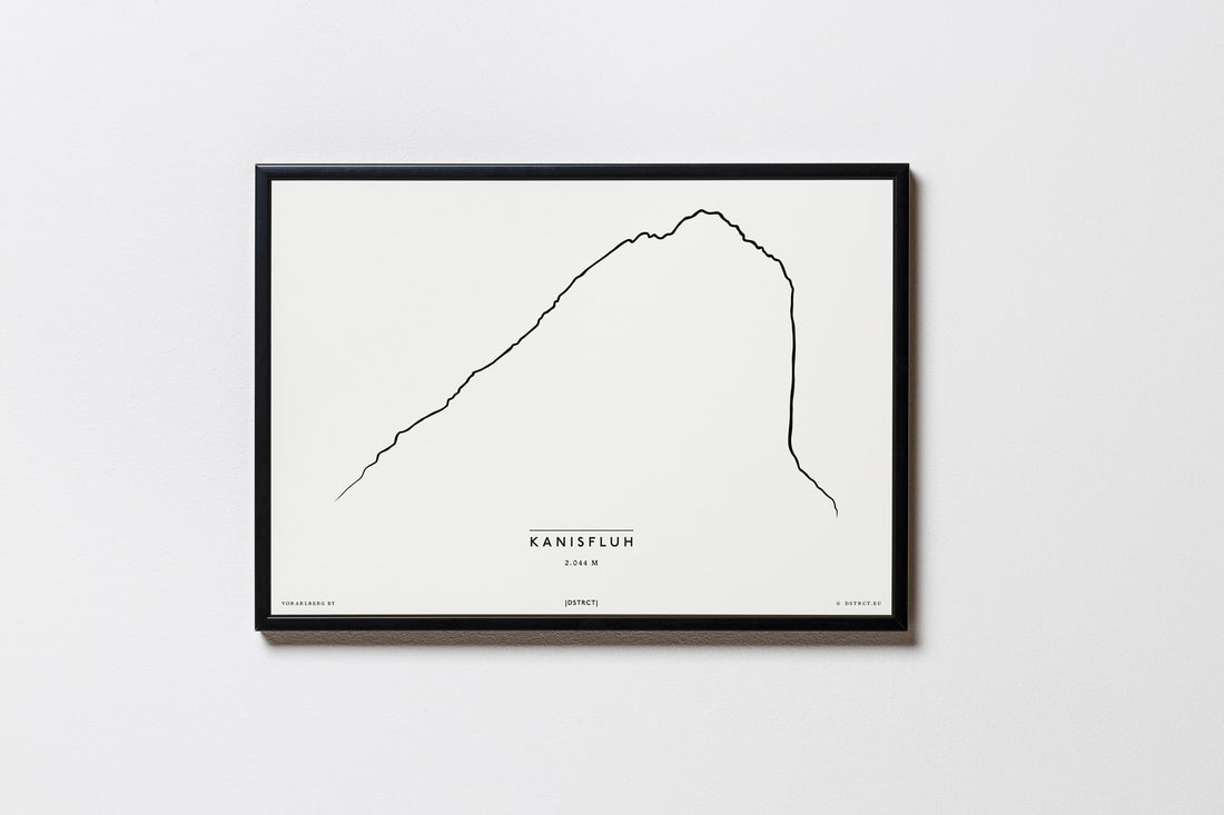Kanisfluh | Vorarlberg | Illustration | Zeichnung Bild Print Poster Mit Rahmen Framed