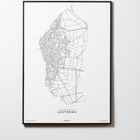 Lustenau | 6890, 6893 | Vorarlberg | City Map Karte Plan Bild Print Poster Mit Rahmen Framed L & XL