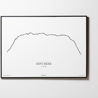 Rote Wand | Vorarlberg | Illustration | Zeichnung Bild Print Poster Mit Rahmen Framed L & XL