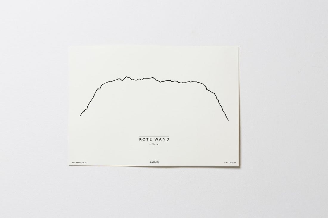 Rote Wand | Vorarlberg | Illustration | Zeichnung Bild Print Poster Ohne Rahmen Unframed