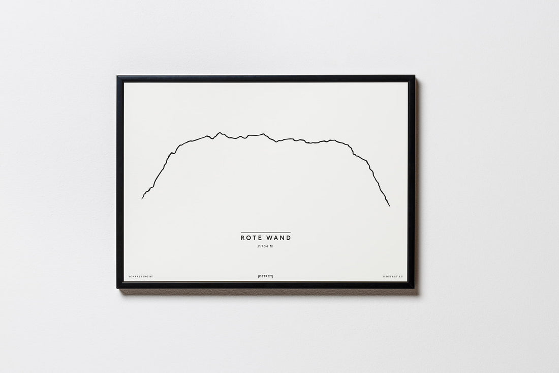 Rote Wand | Vorarlberg | Illustration | Zeichnung Bild Print Poster Mit Rahmen Framed