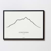 Silvrettahorn | Vorarlberg | Illustration | Zeichnung Bild Print Poster Mit Rahmen Framed