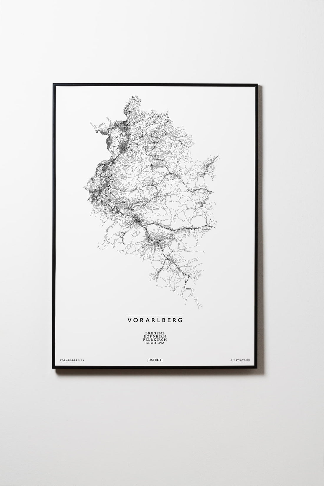 Vorarlberg | Österreich | City Map Karte Plan Bild Print Poster Mit Rahmen Framed L & XL