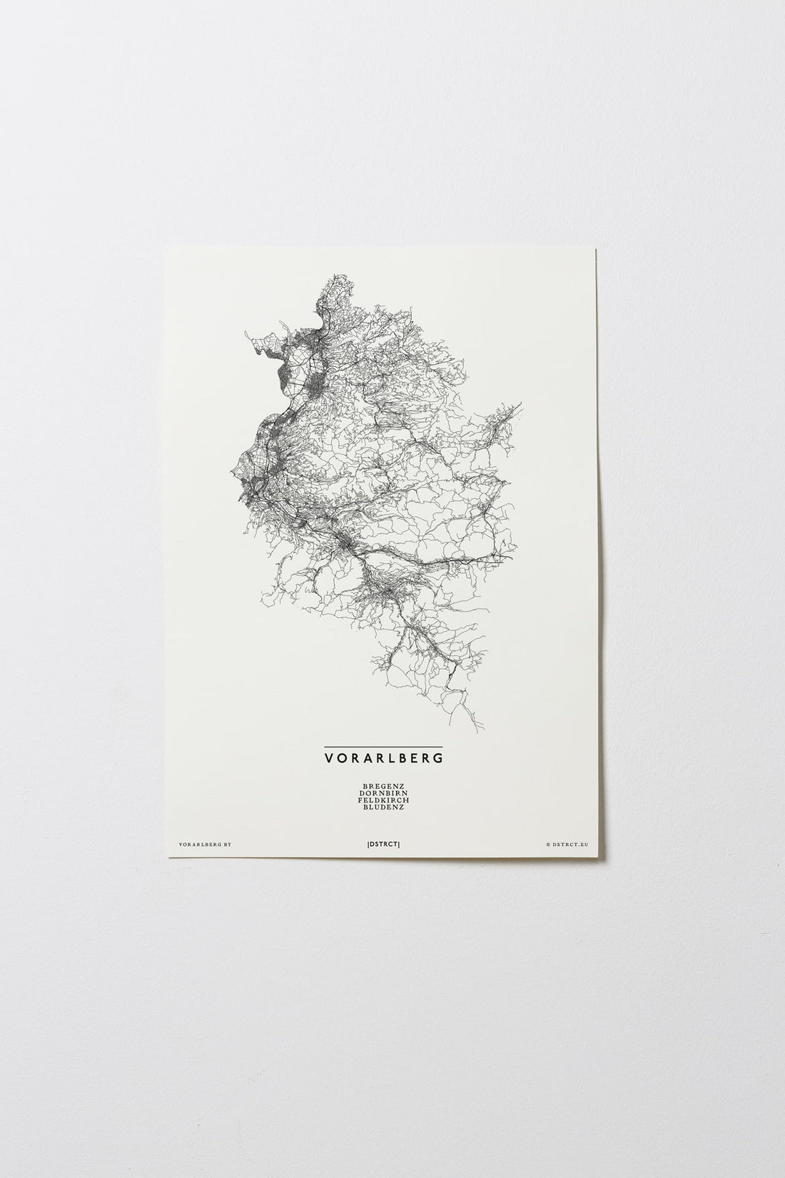 Vorarlberg | Österreich | City Map Karte Plan Bild Print Poster Ohne Rahmen Unframed