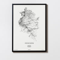 Vorarlberg | Österreich | City Map Karte Plan Bild Print Poster Mit Rahmen Framed