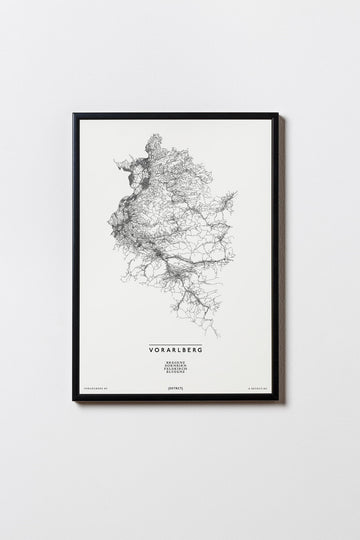 Vorarlberg | Österreich | City Map Karte Plan Bild Print Poster Mit Rahmen Framed