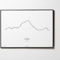 Zimba 2645m | Vorarlberg | Illustration | Zeichnung Bild Print Poster Mit Rahmen Framed L & XL
