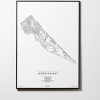 Leopoldstadt | 1020 | Wien | City Map Karte Plan Bild Print Poster Mit Rahmen Framed L & XL
