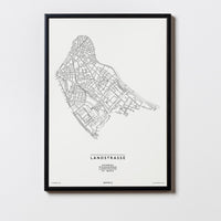Landstrasse | 1030 | Wien | City Map Karte Plan Bild Print Poster Mit Rahmen Framed