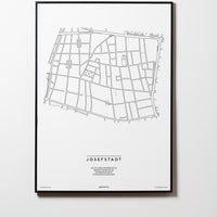 Josefstadt | 1080 | Wien | City Map Karte Plan Bild Print Poster Mit Rahmen Framed L & XL
